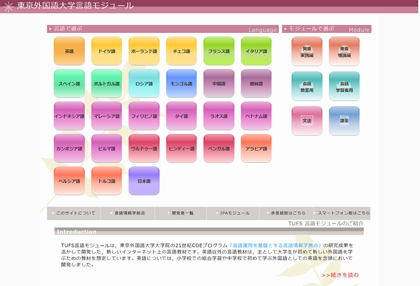 東京外国語大学 言語モジュール